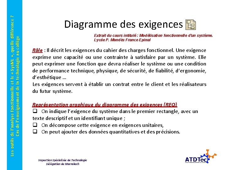 Les outils de l’analyse fonctionnelle et le « Sys. ML » , quelle différence