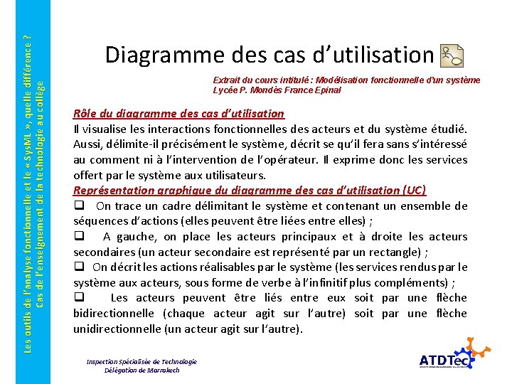 Les outils de l’analyse fonctionnelle et le « Sys. ML » , quelle différence