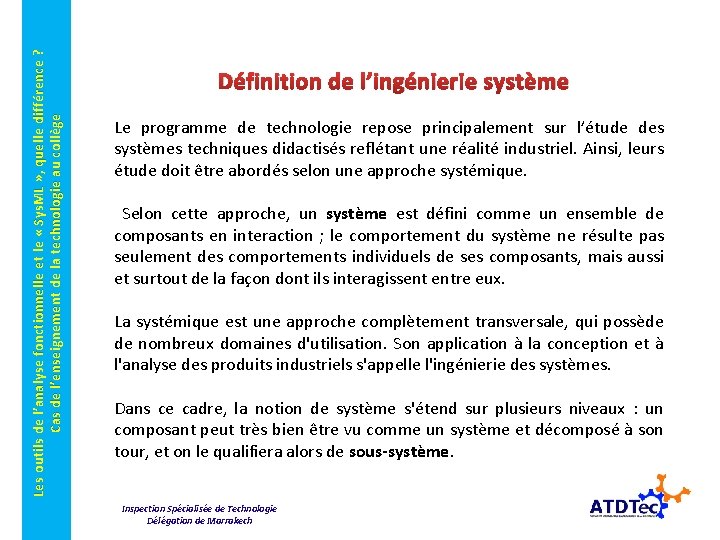 Les outils de l’analyse fonctionnelle et le « Sys. ML » , quelle différence