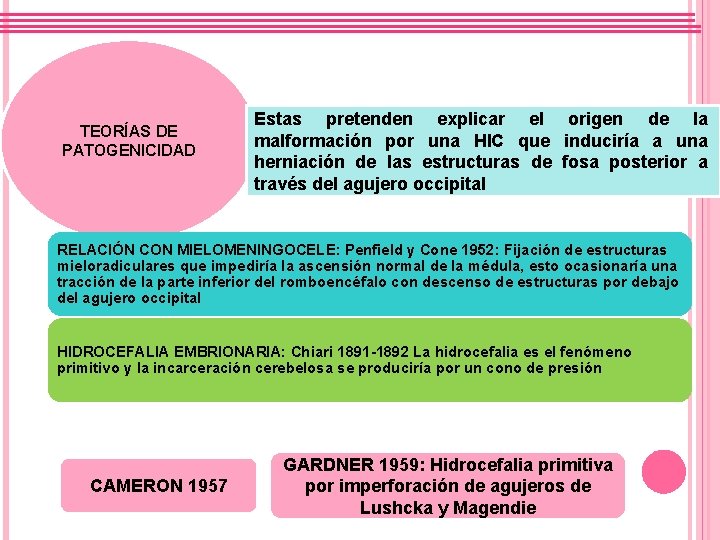 TEORÍAS DE PATOGENICIDAD Estas pretenden explicar el origen de la malformación por una HIC