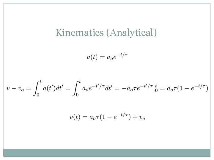 Kinematics (Analytical) 