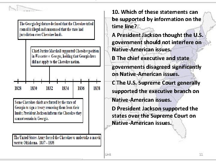 10. Which of these statements can be supported by information on the time line?