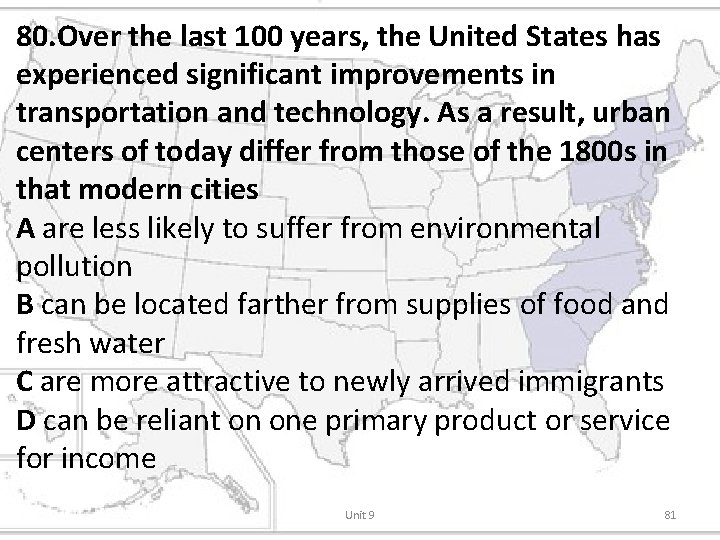 80. Over the last 100 years, the United States has experienced significant improvements in