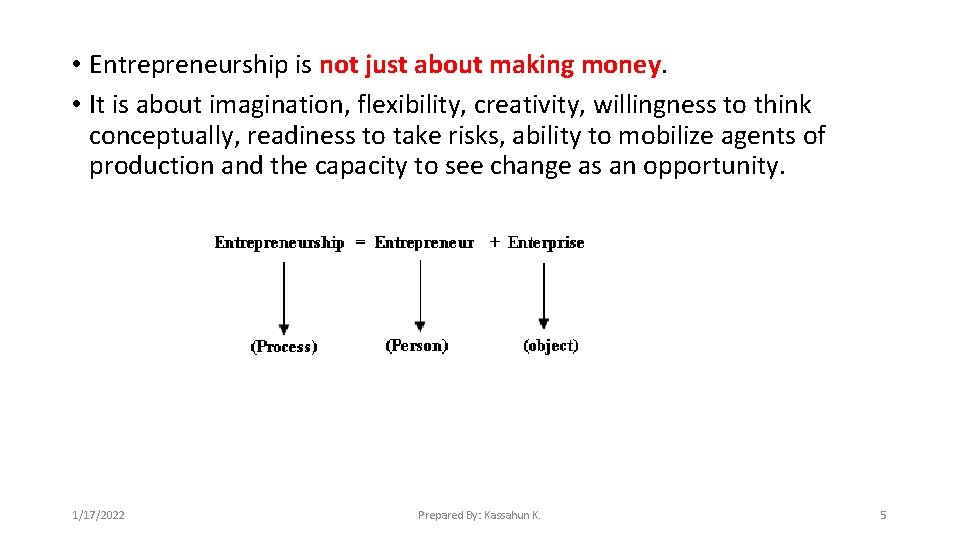  • Entrepreneurship is not just about making money. • It is about imagination,