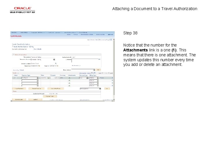 Attaching a Document to a Travel Authorization Step 38 Notice that the number for