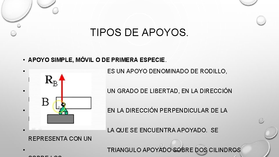 TIPOS DE APOYOS. • APOYO SIMPLE, MÓVIL O DE PRIMERA ESPECIE. • ES UN