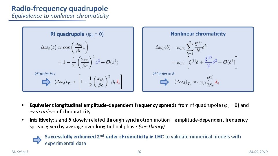 Radio-frequency quadrupole Equivalence to nonlinear chromaticity Nonlinear chromaticity Rf quadrupole (ϕ 0 = 0) Radio-frequency quadrupole Equivalence to nonlinear chromaticity Nonlinear chromaticity Rf quadrupole (ϕ 0 = 0)