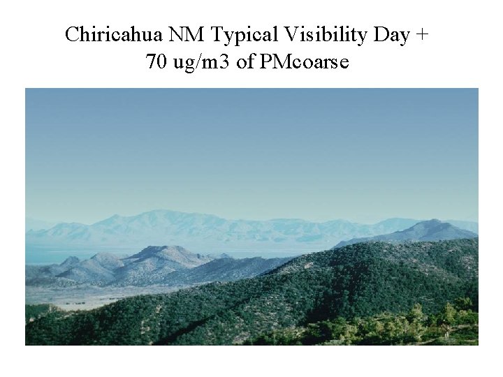 Chiricahua NM Typical Visibility Day + 70 ug/m 3 of PMcoarse 