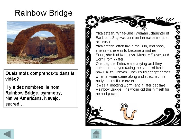 Rainbow Bridge Quels mots comprends tu dans la vidéo? Il y a des nombres,