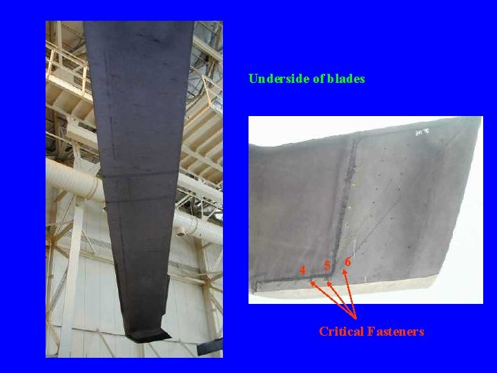 Underside of blades 4 5 6 Critical Fasteners 