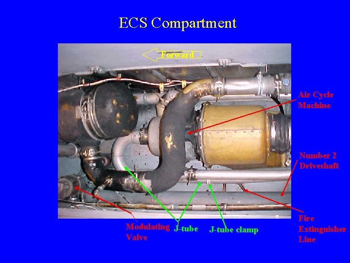 ECS Compartment Forward Air Cycle Machine Number 2 Driveshaft Modulating J-tube Valve J-tube clamp