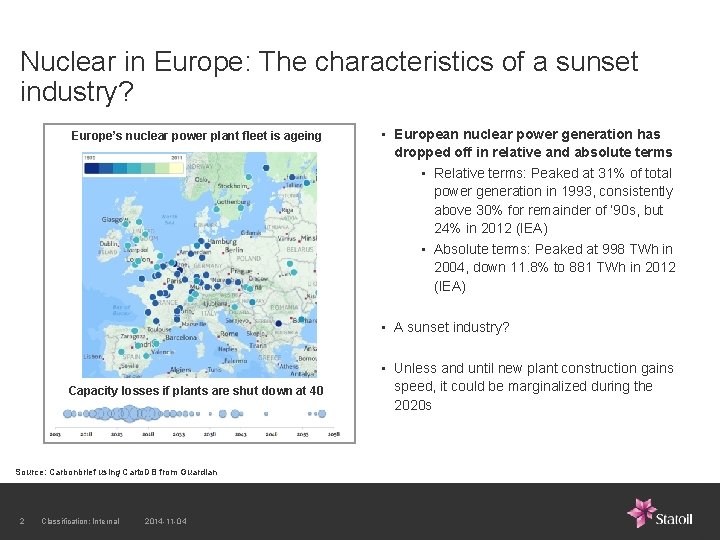 Nuclear in Europe: The characteristics of a sunset industry? Europe’s nuclear power plant fleet