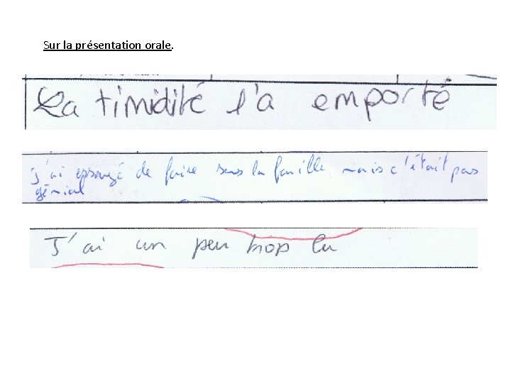 Sur la présentation orale. 
