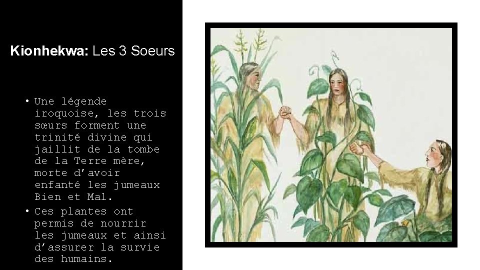 Kionhekwa: Les 3 Soeurs • Une légende iroquoise, les trois sœurs forment une trinité