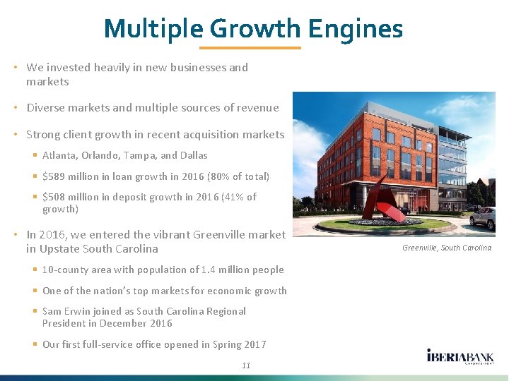 Multiple Growth Engines • We invested heavily in new businesses and markets • Diverse