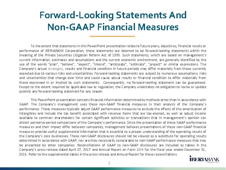 Forward-Looking Statements And Non-GAAP Financial Measures To the extent that statements in this Power.