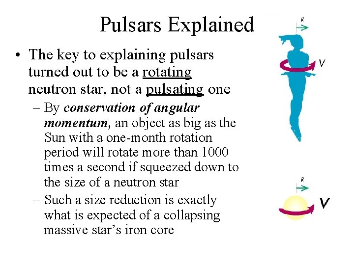 Pulsars Explained • The key to explaining pulsars turned out to be a rotating