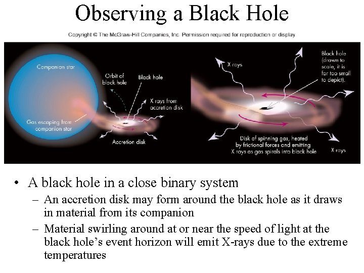 Observing a Black Hole • A black hole in a close binary system –