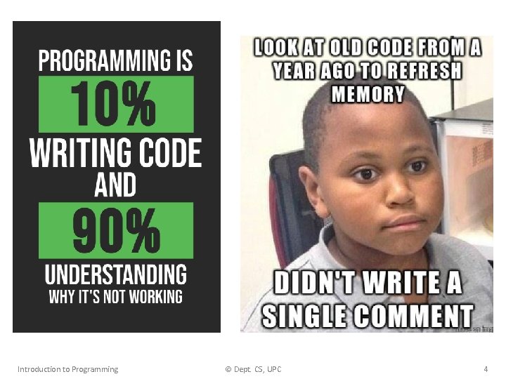 Introduction to Programming © Dept. CS, UPC 4 