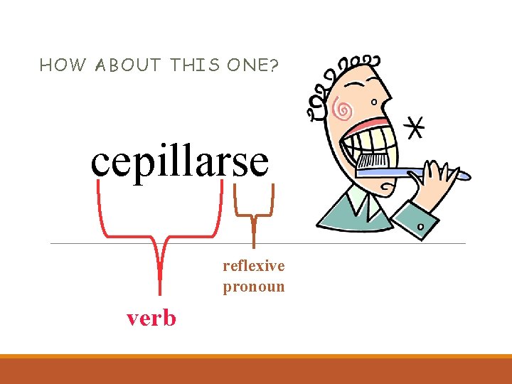 HOW ABOUT THIS ONE? cepillarse reflexive pronoun verb 