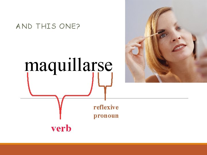 AND THIS ONE? maquillarse reflexive pronoun verb 