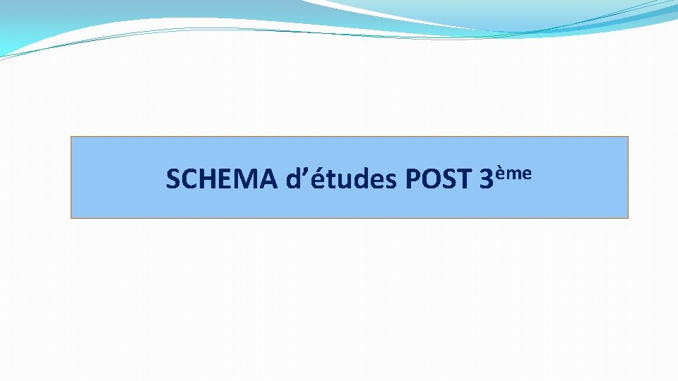 SCHEMA d’études POST 3ème 