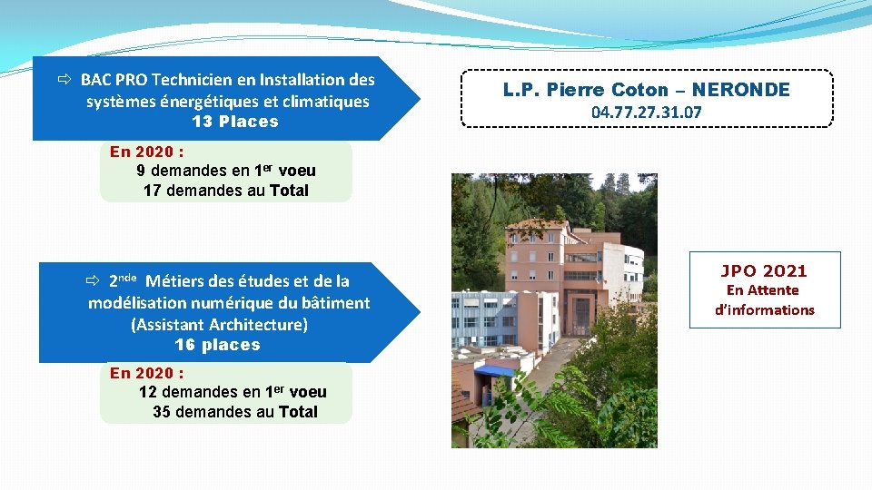 ð BAC PRO Technicien en Installation des systèmes énergétiques et climatiques 13 Places L.