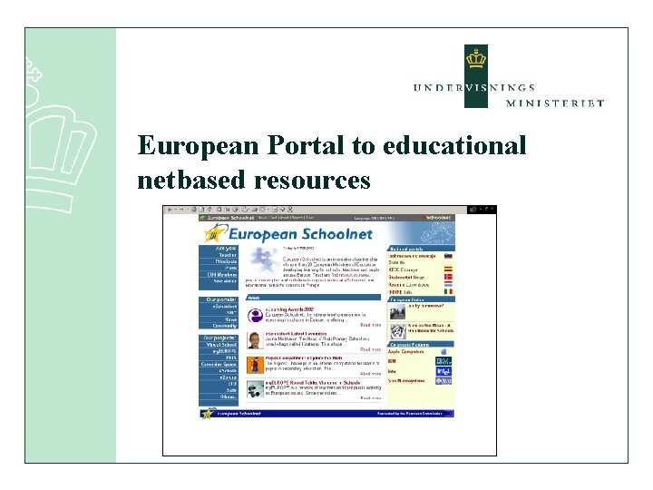 European Portal to educational netbased resources 