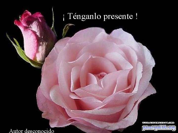 ¡ Ténganlo presente ! 