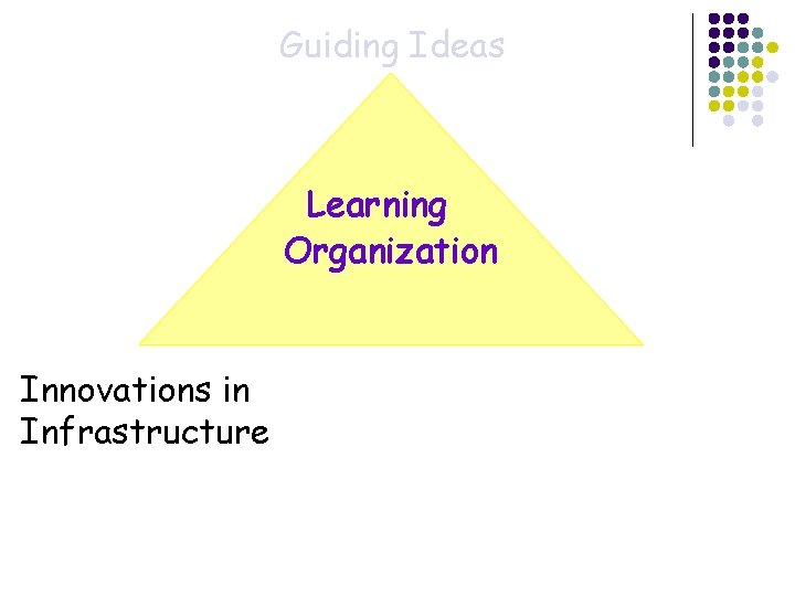 Guiding Ideas Learning Organization Innovations in Infrastructure 