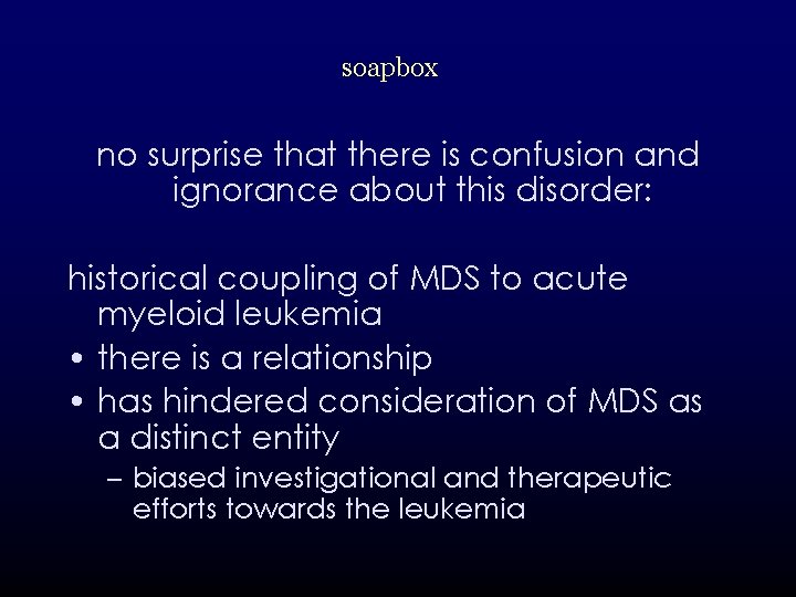 soapbox no surprise that there is confusion and ignorance about this disorder: historical coupling