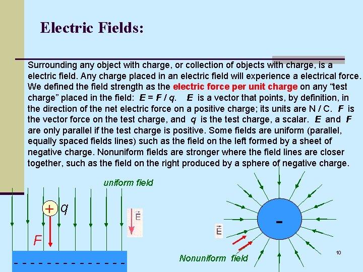 Electric Fields: Surrounding any object with charge, or collection of objects with charge, is