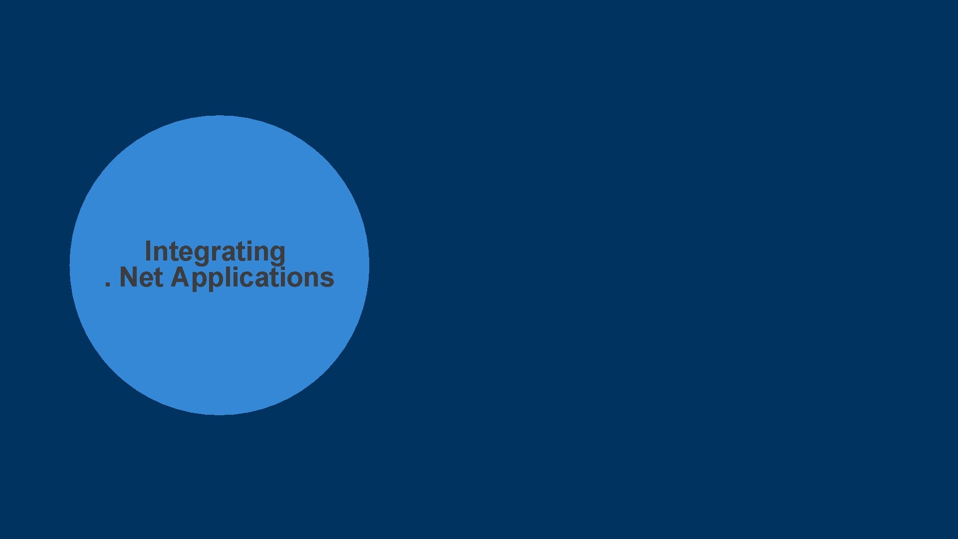 Integrating. Net Applications Integrating. Net Applications