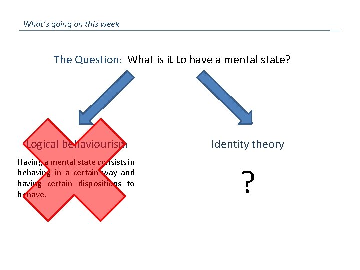 What’s going on this week The Question: What is it to have a mental