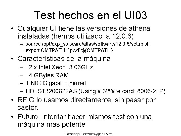 Test hechos en el UI 03 • Cualquier UI tiene las versiones de athena