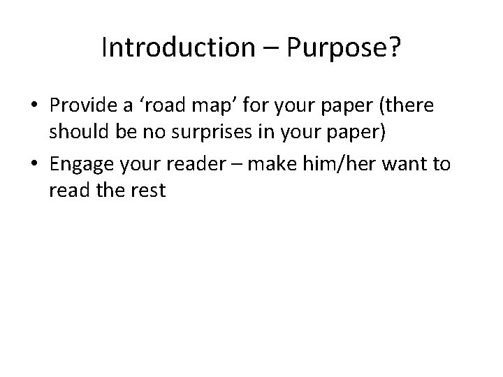 Road Map Introduction Paragraph Example Introduction Purpose Provide a road map for your