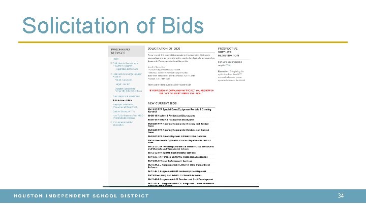 Solicitation of Bids 34 