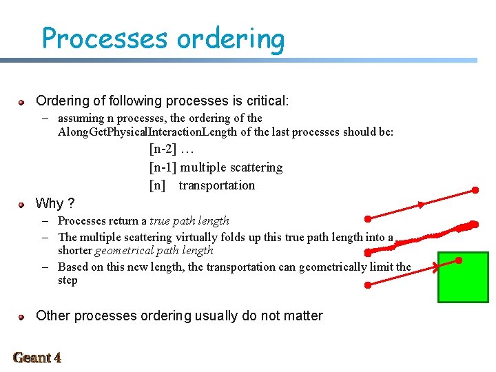 Processes ordering Ordering of following processes is critical: – assuming n processes, the ordering