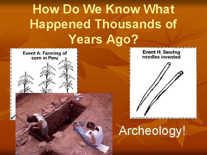 How Do We Know What Happened Thousands of Years Ago? Archeology! 