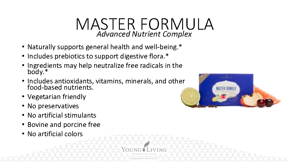 MASTER FORMULA Advanced Nutrient Complex • Naturally supports general health and well-being. * •
