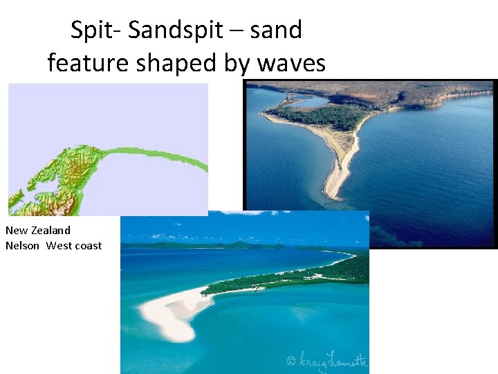 Spit- Sandspit – sand feature shaped by waves New Zealand Nelson West coast 