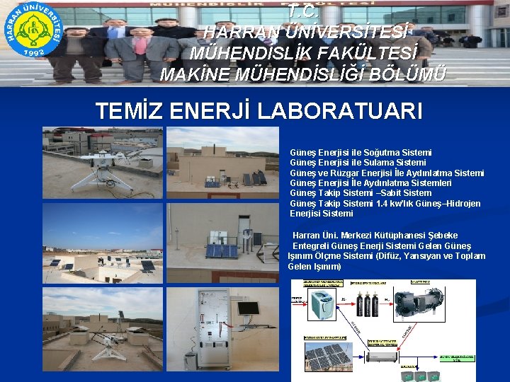 T. C. HARRAN ÜNİVERSİTESİ MÜHENDİSLİK FAKÜLTESİ MAKİNE MÜHENDİSLİĞİ BÖLÜMÜ TEMİZ ENERJİ LABORATUARI Güneş Enerjisi