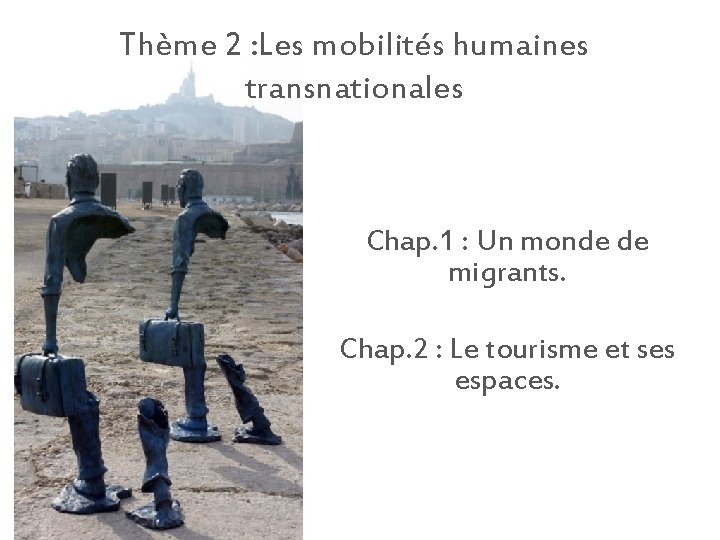 Thème 2 : Les mobilités humaines transnationales Chap. 1 : Un monde de migrants.