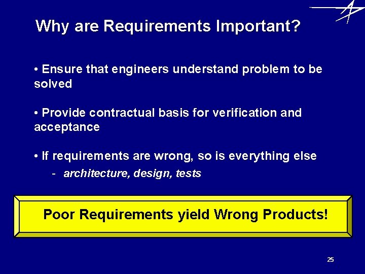Why are Requirements Important? • Ensure that engineers understand problem to be solved •