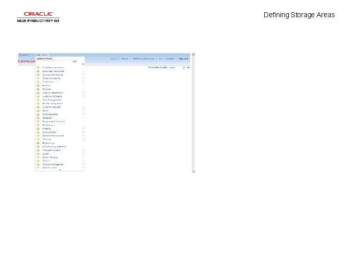 Defining Storage Areas 