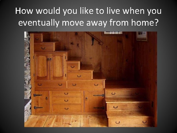 How would you like to live when you eventually move away from home? 