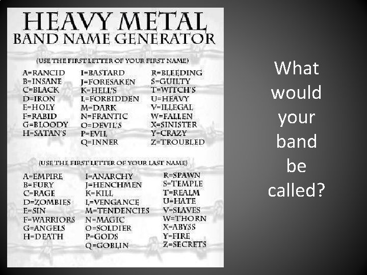 What would your band be called? 