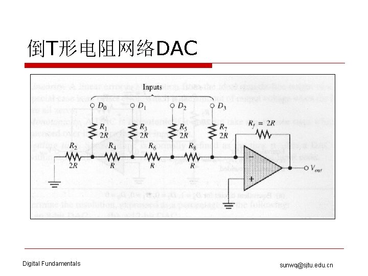 倒T形电阻网络DAC Digital Fundamentals sunwq@sjtu. edu. cn 