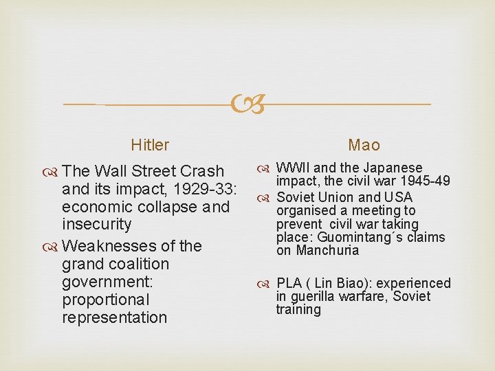  Hitler The Wall Street Crash and its impact, 1929 -33: economic collapse and
