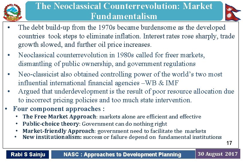 The Neoclassical Counterrevolution: Market Fundamentalism • • • The debt build-up from the 1970